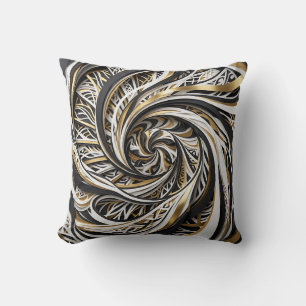 Almohada decorativa de escalera en espiral dorada
