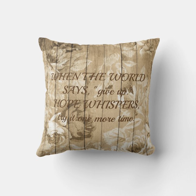 Almohada Decorativa de Esperanza y Ánimo (Reverso)