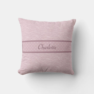 Almohada decorativa de estampado de cebra rosa exó