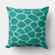 Almohada decorativa de estampado de jirafa verde e
