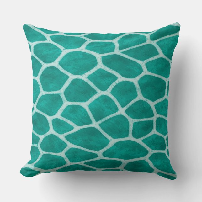 Almohada decorativa de estampado de jirafa verde e (Anverso)