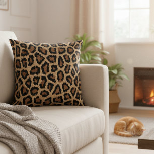 Almohada decorativa de estampado de leopardo salva
