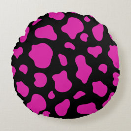 Almohada Decorativa de Estampado de Vaca Rosa y Ne