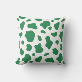 Almohada decorativa de estampado de vaca verde
