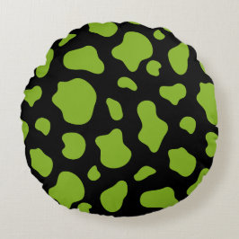 Almohada Decorativa de Estampado de Vaca Verde y N