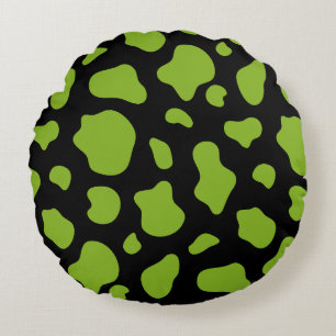 Almohada Decorativa de Estampado de Vaca Verde y N