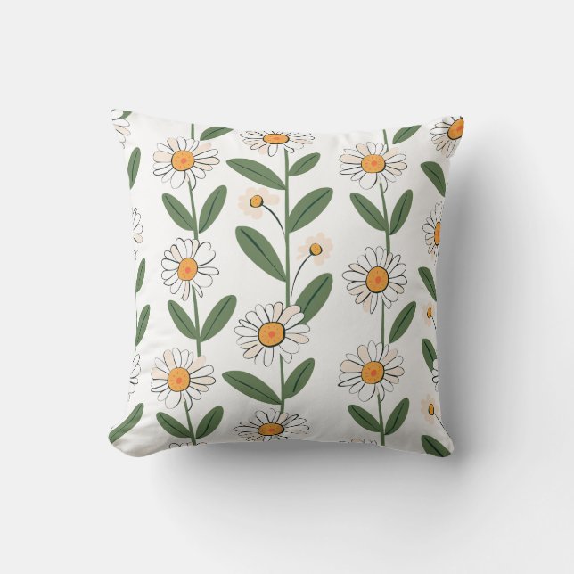 Almohada Decorativa de Estampado Floral Elegante (Anverso)