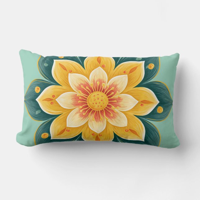 Almohada Decorativa de Estampado Floral Elegante (Anverso)