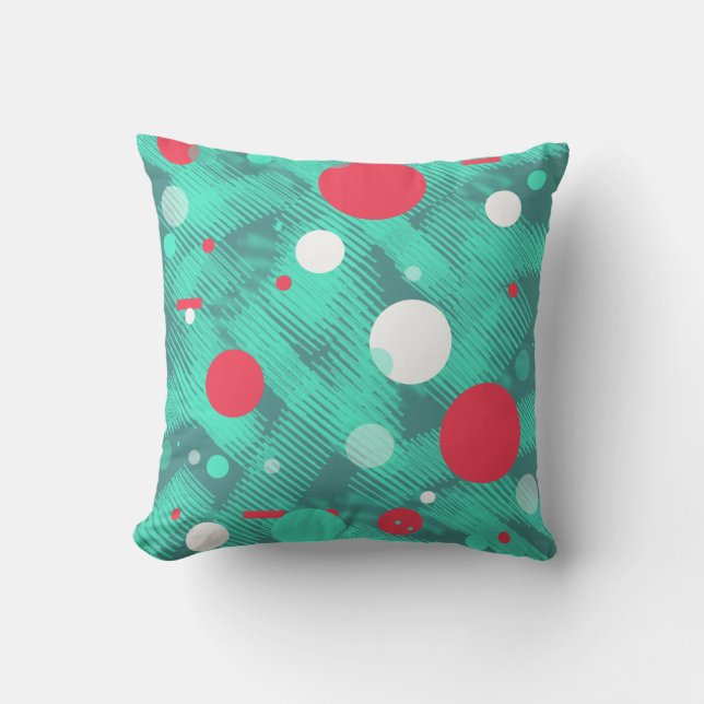 Almohada decorativa de estampado verde / turquesa (Anverso)