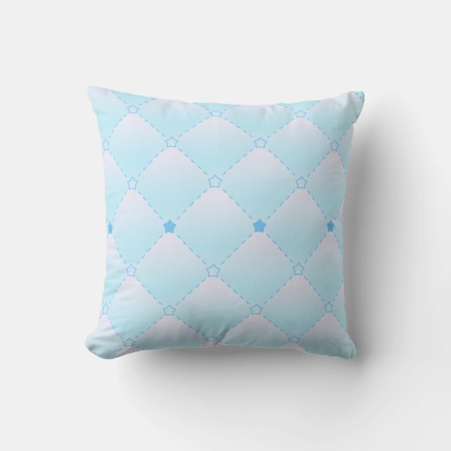 Almohada decorativa de estrella de patrón azul cla (Anverso)