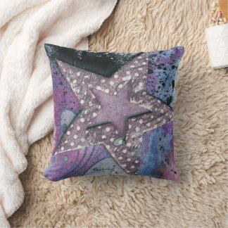 Almohada decorativa de estrella púrpura de galaxia
