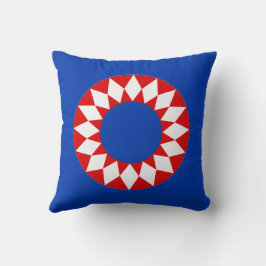 Almohada decorativa de estrellas radiantes rojas,