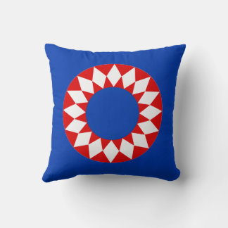 Almohada decorativa de estrellas radiantes rojas,