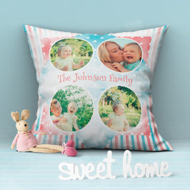 Almohada decorativa de estrellas y rayas de foto d