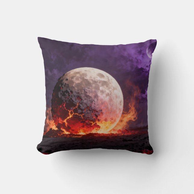 Almohada decorativa de fantasía de Luna de lava (Anverso)