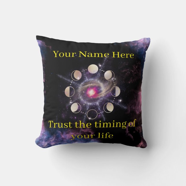 Almohada Decorativa de Fases Lunares – Geometría S (Anverso)