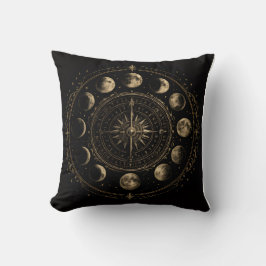 Almohada decorativa de fases lunares vintage