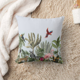 Almohada decorativa de fauna y flora de la selva t