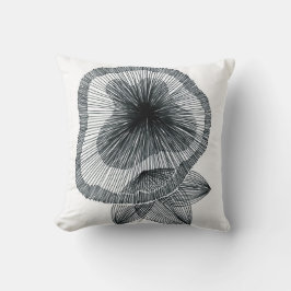 Almohada decorativa de flor de arte de línea radia