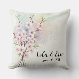 Almohada decorativa de flor de cerezo japonesa acu