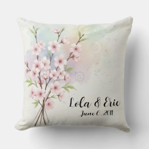 Almohada decorativa de flor de cerezo japonesa acu