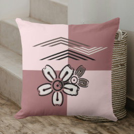 Almohada decorativa de flor de cerezo rosa abstrac