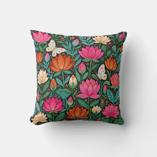 Almohada Decorativa de Flor de Loto – Arte Popular