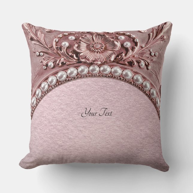 Almohada Decorativa de Flor Rosa (Anverso)