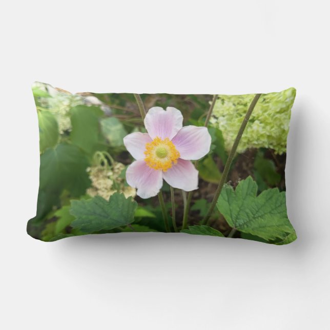 Almohada decorativa de flor silvestre rosa | De (Anverso)