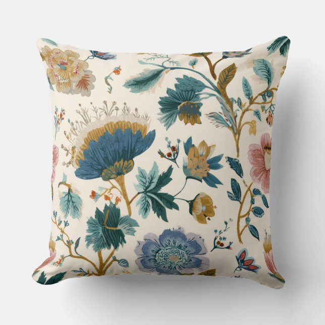 Almohada Decorativa de Florales con Patrón (Anverso)