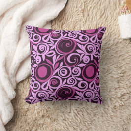 Almohada Decorativa de Flores Abstractas Rosadas