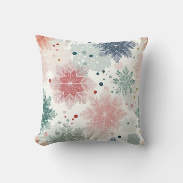 Almohada decorativa de flores acuarela en tonos pa (Anverso)