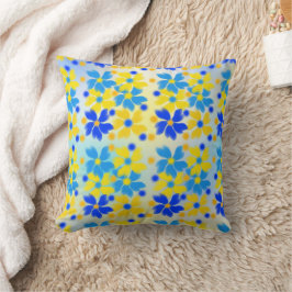 Almohada Decorativa de Flores Amarillas y Azules M