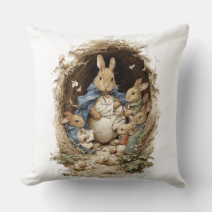 Almohada Decorativa de Flores de Conejo de Primave