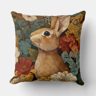 Almohada Decorativa de Flores de Conejo Pato de Pr