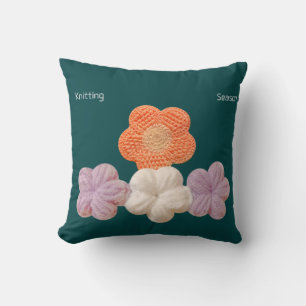 Almohada Decorativa de Flores de Ganchillo Colorid