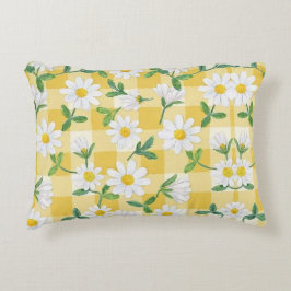 Almohada decorativa de flores de margarita amarill