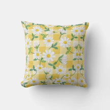 Almohada decorativa de flores de margarita amarill