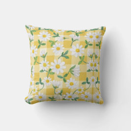Almohada decorativa de flores de margarita amarill