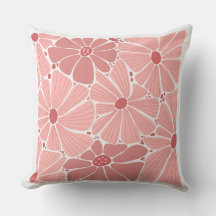 Almohada decorativa de flores de margarita rosa co