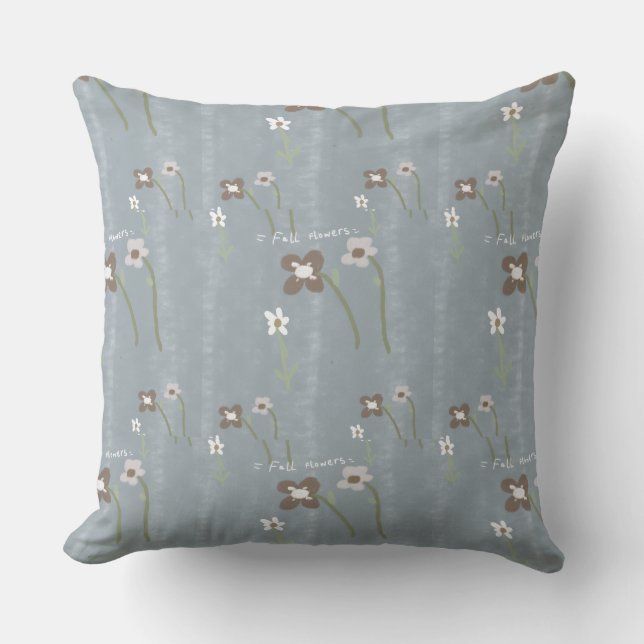 Almohada Decorativa de Flores de Otoño – Patrón Fl (Anverso)