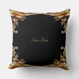 Almohada Decorativa de Flores Doradas