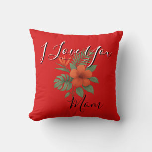 Almohada decorativa de flores naranjas - Te quiero
