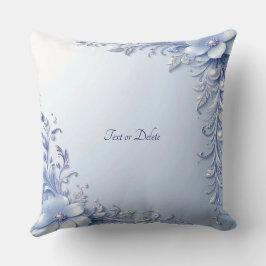 Almohada Decorativa de Flores Ornamentadas Azules 