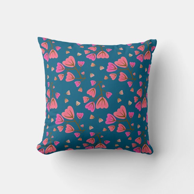 Almohada decorativa de flores Pétalos Sonrojados (Anverso)