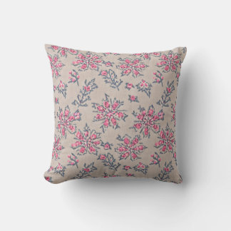 Almohada decorativa de flores rosadas Vintage Bloo