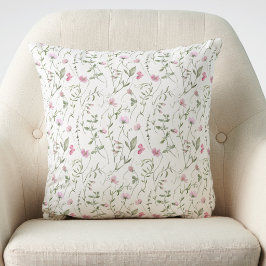 Almohada decorativa de flores silvestres con acuar