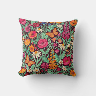 Almohada decorativa de flores silvestres escandina