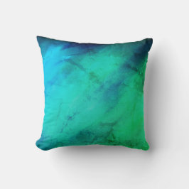 Almohada decorativa de galaxia abstracta azul verd
