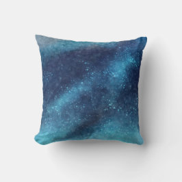 Almohada decorativa de galaxia azul abstracta con